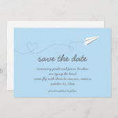 Save The Date Papier Avion Enregistrer la date (Devant / Derrière)
