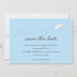 Save The Date Papier Avion Enregistrer la date