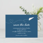 Save The Date Papier Avion Enregistrer la date (Debout devant)