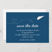 Save The Date Papier Avion Enregistrer la date (Devant / Derrière)
