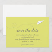 Save The Date Papier Avion Enregistrer la date (Devant / Derrière)