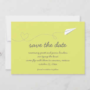 Save The Date Papier Avion Enregistrer la date