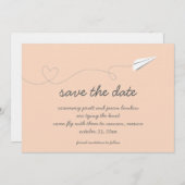 Save The Date Papier Avion Enregistrer la date (Devant / Derrière)