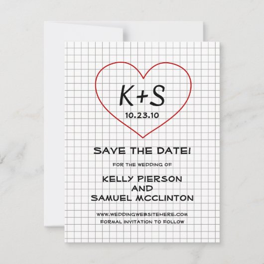 Save The Date Papier graphique Enregistrer la date (Devant)