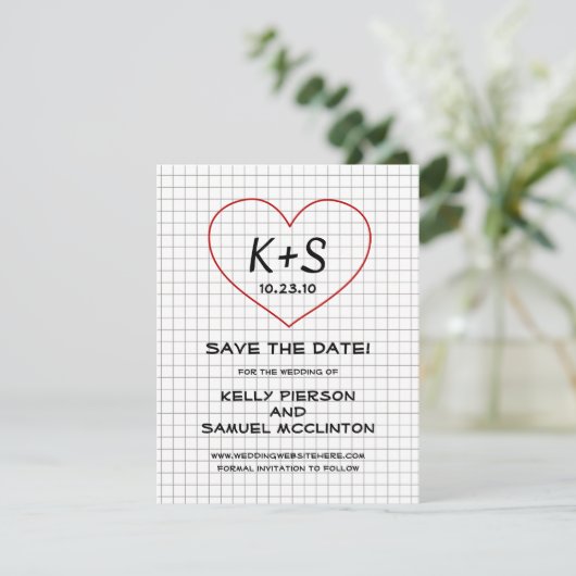 Save The Date Papier graphique Enregistrer la date (Debout devant)