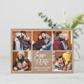 Save The Date Papier Kraft photo moderne brosse script 5 (Debout devant)