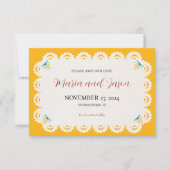 Save The Date Papier mexicain Picado Jaune Nuestra Boda Mariage (Devant)