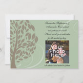 Save The Date Papier Recyclé Éco Arbre Vert Photo Enregistrer la (Dos)