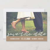 Save The Date Papier Rustique Kraft Enregistrer La Date Typograp (Devant)