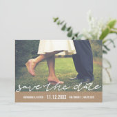 Save The Date Papier Rustique Kraft Enregistrer La Date Typograp (Debout devant)