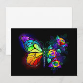 Save The Date Papillon arc-en-ciel (Devant / Derrière)