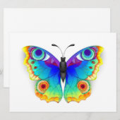 Save The Date Papillon Arc-en-ciel Paon Œil (Devant / Derrière)
