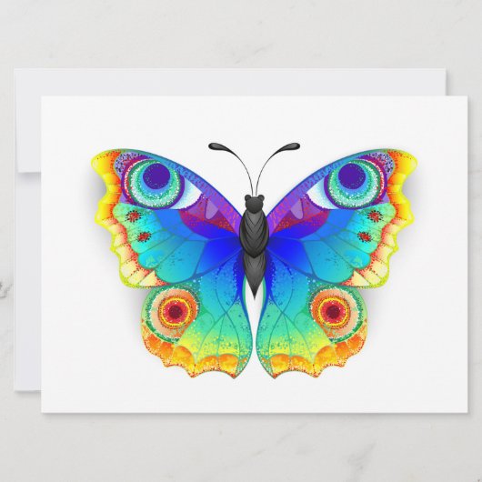 Save The Date Papillon Arc-en-ciel Paon Œil (Devant)