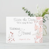 Save The Date Papillon Coral Chrysanthèmes Enregistrer la date (Debout devant)