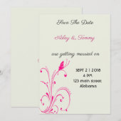 Save The Date Papillon de Fleur (Devant / Derrière)