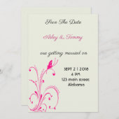 Save The Date Papillon de fleurs (Devant / Derrière)