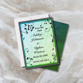 Save The Date Papillon de musique Feuilles Bois vert Mariage