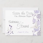 Save The Date Papillon Lilac Plum Chrysanthemum Enregistrer la d (Devant)