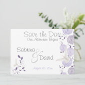 Save The Date Papillon Lilac Plum Chrysanthemum Enregistrer la d (Debout devant)