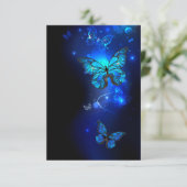 Save The Date Papillon Morpho sur fond sombre (Debout devant)