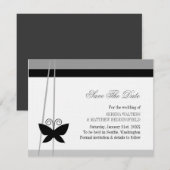 Save The Date Papillon noir Enregistrer la date (Devant / Derrière)