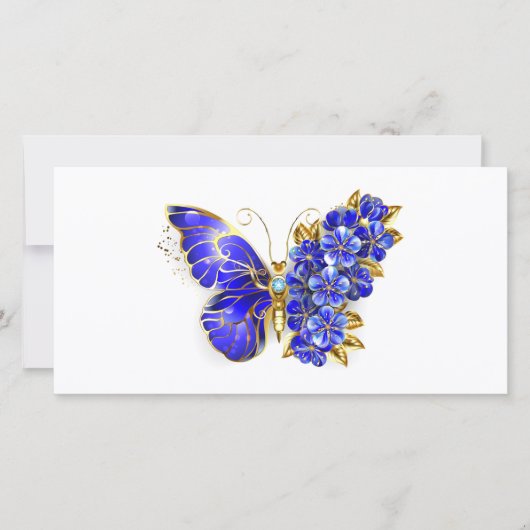 Save The Date Papillon saphir à fleurs (Devant)