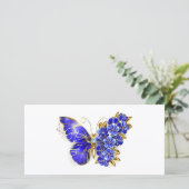 Save The Date Papillon saphir à fleurs (Debout devant)