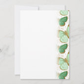 Save The Date Papillon vert floral blanc fleur floraison (Devant)
