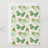 Save The Date Papillon vert floral blanc fleur floraison (Dos)