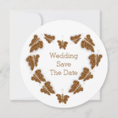 Save The Date Papillons couleur chocolat Mariage design (Devant)