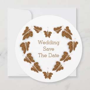 Save The Date Papillons couleur chocolat Mariage design