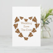 Save The Date Papillons couleur chocolat Mariage design (Debout devant)