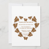 Save The Date Papillons couleur chocolat Mariage design (Dos)