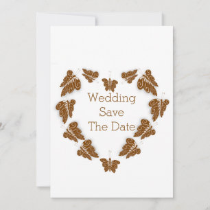 Save The Date Papillons couleur chocolat Mariage design