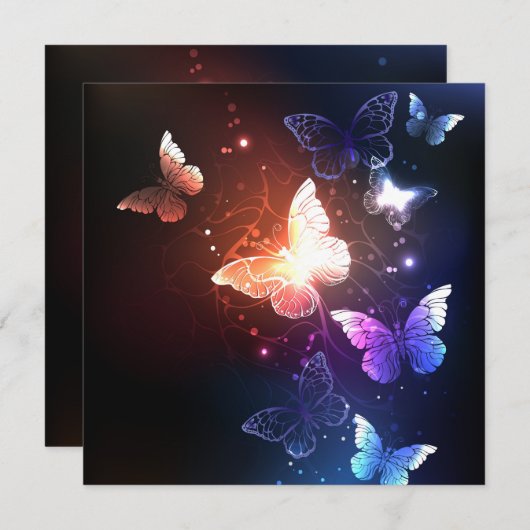 Save The Date Papillons de nuit lumineux (Devant / Derrière)