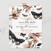 Save The Date Papillons floraux doux (Devant / Derrière)