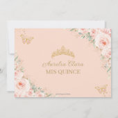 Save The Date Papillons Floraux rose pâle Quinceañera Sweet 16 (Dos)