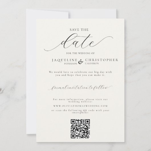 Save The Date Papillons Gold Boho Photo Arch QR Code Mariage (Dos)
