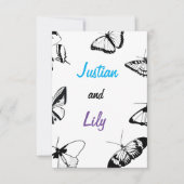 Save The Date Papillons noirs et blancs (Devant)