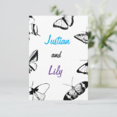 Save The Date Papillons noirs et blancs (Debout devant)