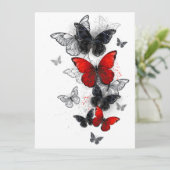 Save The Date Papillons noirs et rouges volants (Debout devant)