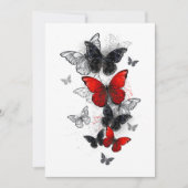 Save The Date Papillons noirs et rouges volants (Devant)
