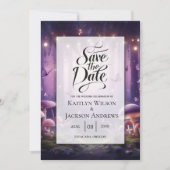 Save The Date Papillons pourpres et Mariage Ciel Starlit (Devant)