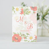 Save The Date Papillons rouges Marguerites jaunes blancs Fleur W (Debout devant)