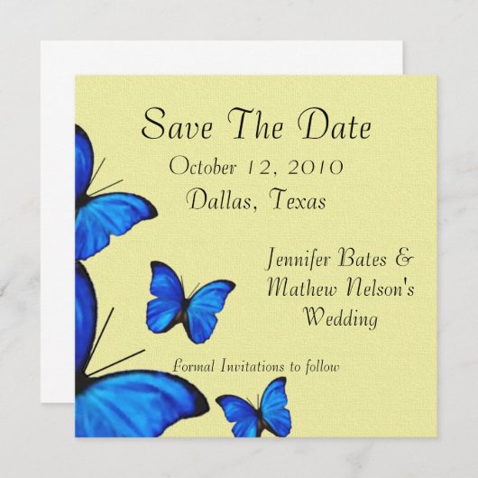 Save The Date Papillons stylish Enregistrer les Annoucements Dat (Devant / Derrière)