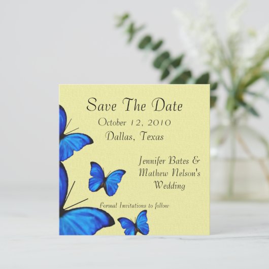 Save The Date Papillons stylish Enregistrer les Annoucements Dat (Debout devant)