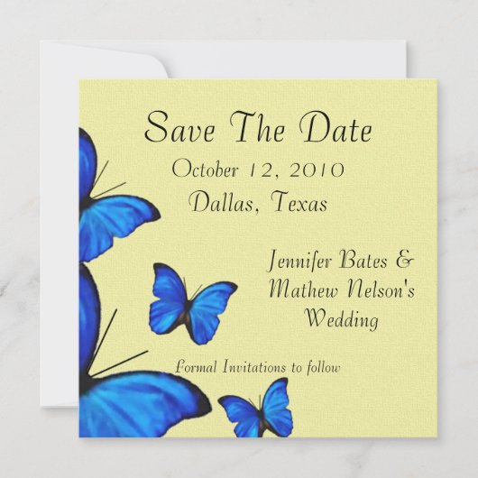 Save The Date Papillons stylish Enregistrer les Annoucements Dat (Devant)