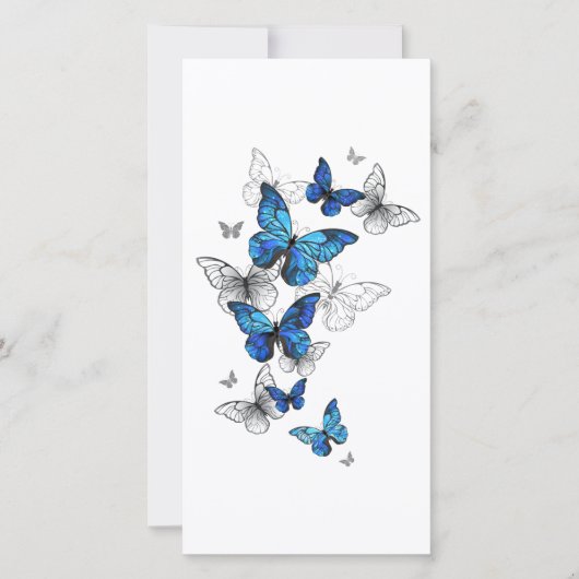 Save The Date Papillons volants bleus Morpho (Devant)