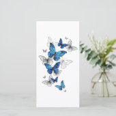 Save The Date Papillons volants bleus Morpho (Debout devant)