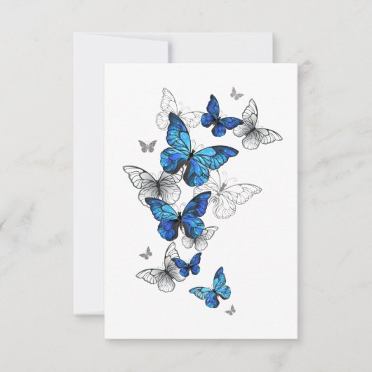 Save The Date Papillons volants bleus Morpho (Devant)